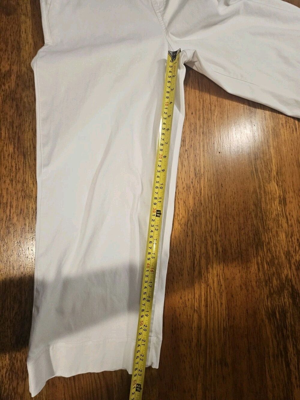 Spanx Stretch Twill Cropped Wide Leg Pants White Womens Sz M Button Pocket 26x23 - Picture 6 of 12